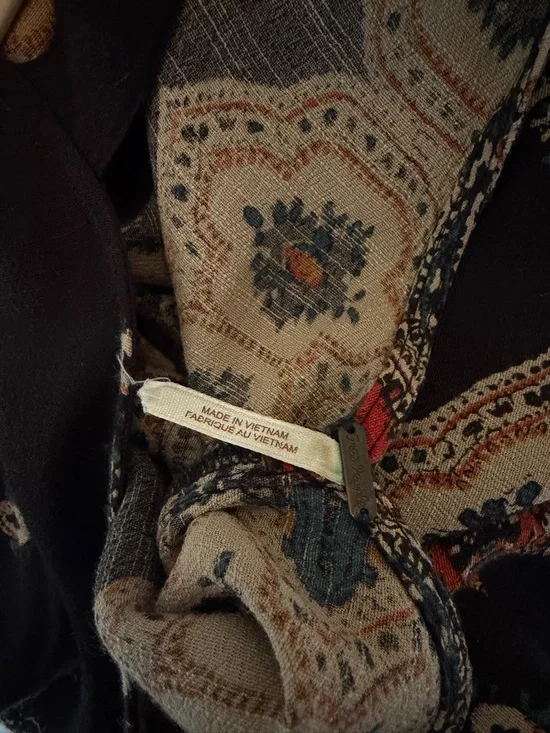 Free People Black Floral Backless Long Sleeve Mini Dress - Picture 4 of 4